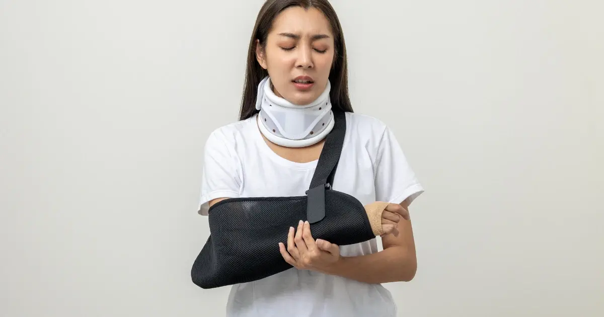 Person recovering from a workplace injury is showing emotional stress.